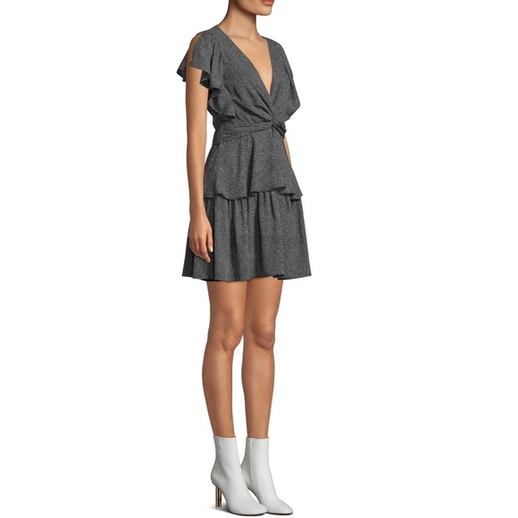 Dot-print V-Neck Flutter Sleeve Dress brand new - Picture 3 of 6